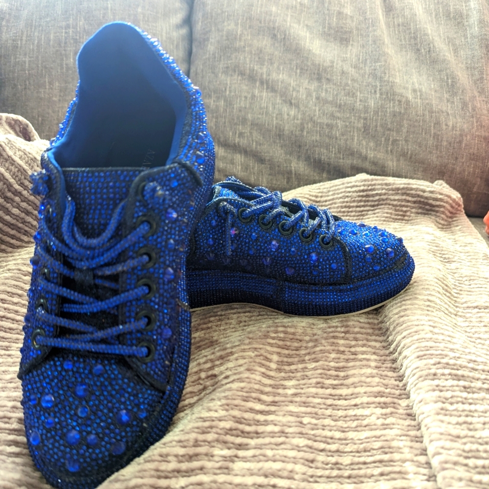 Blue Sequin Shoes